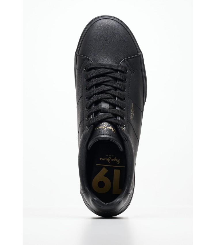 Men Casual Shoes Kenton.Rise Black ECOleather Pepe Jeans