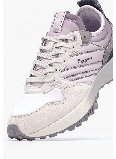 Women Casual Shoes Lucky.Flag Purple Buckskin Pepe Jeans