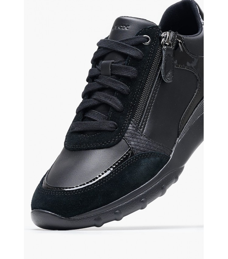 Women Casual Shoes Alleniee.Geobuck Black Leather Geox