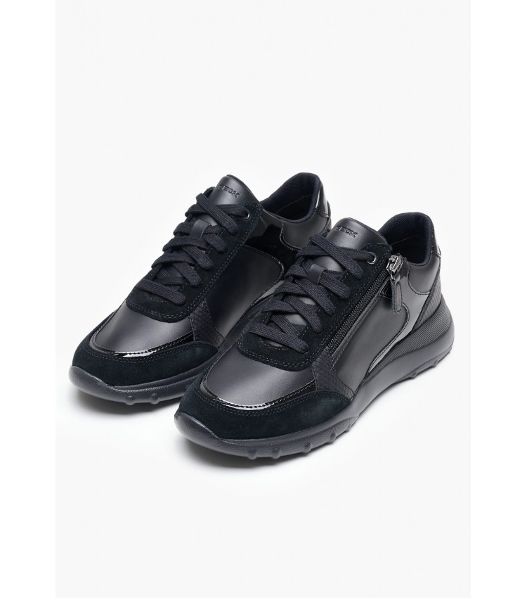 Women Casual Shoes Alleniee.Geobuck Black Leather Geox