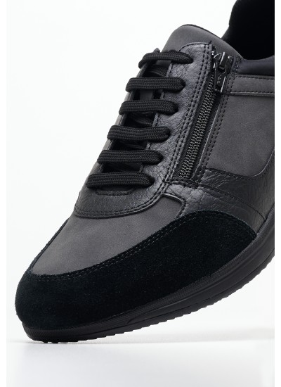 Men Casual Shoes Avery.A2 Black Leather Geox