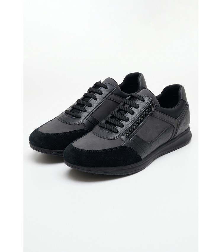 Men Casual Shoes Avery.A2 Black Leather Geox