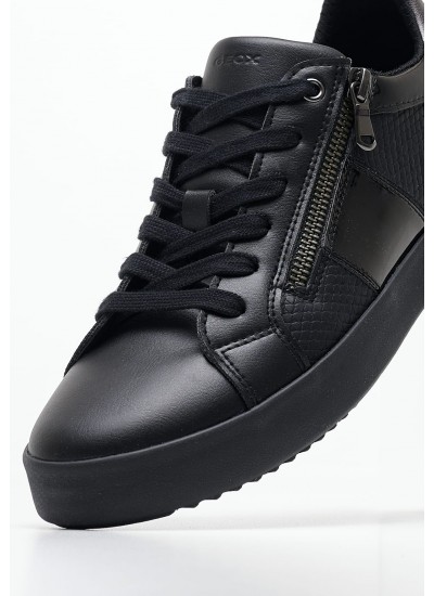 Women Casual Shoes Blomiee.E Black Leather Geox