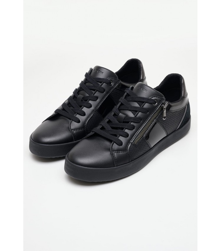 Women Casual Shoes Blomiee.E Black Leather Geox