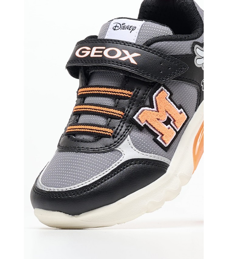 Παιδικά Παπούτσια Casual Ciberdron.E Μαύρο ECOleather Geox