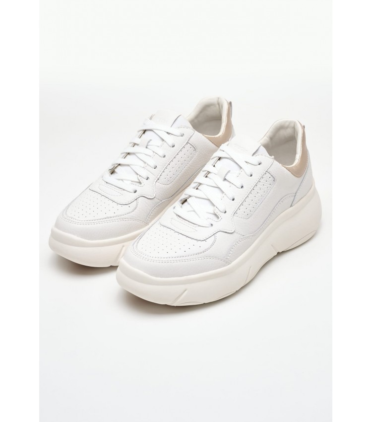 Women Casual Shoes D.Nebula White Leather Geox