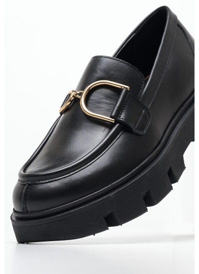 Women Moccasins D.Vilde.H Black Leather Geox