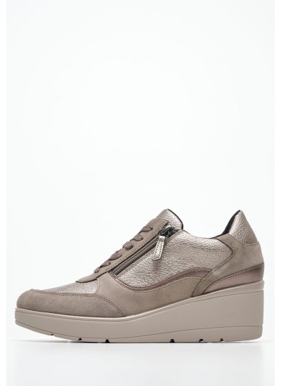 Women Casual Shoes Ilde.Urban Taupe Leather Geox