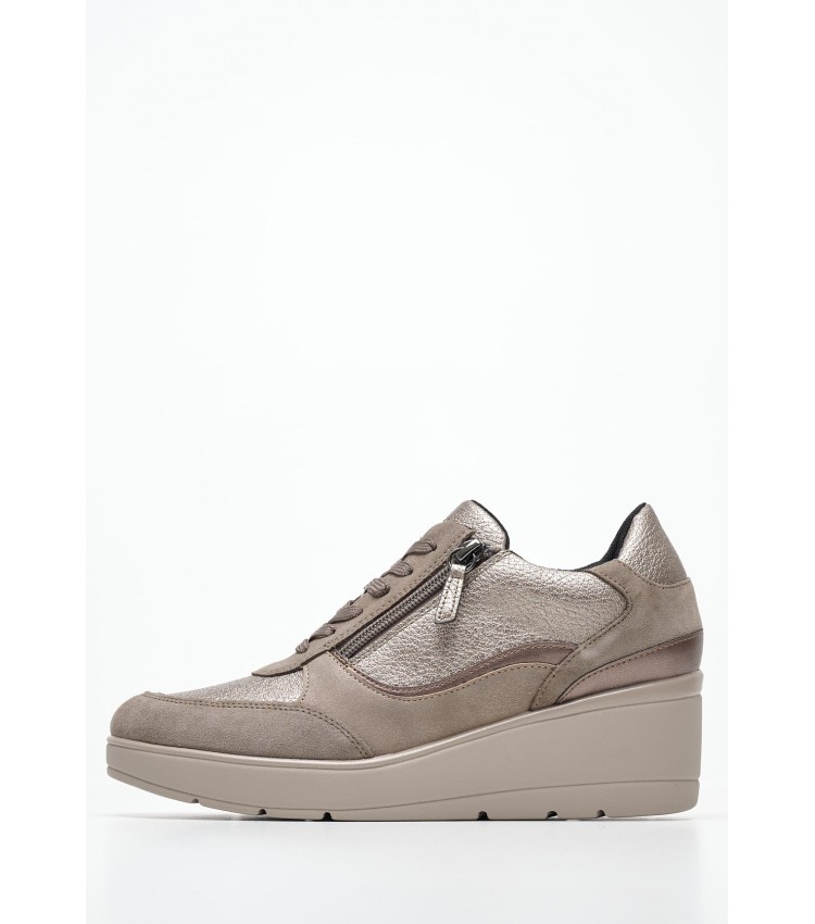 Women Casual Shoes Ilde.Urban Taupe Leather Geox