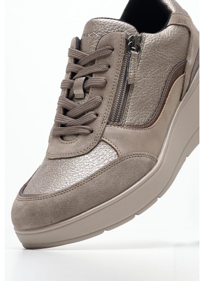 Women Casual Shoes Ilde.Urban Taupe Leather Geox