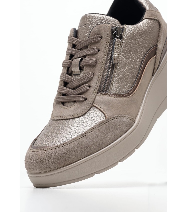 Women Casual Shoes Ilde.Urban Taupe Leather Geox