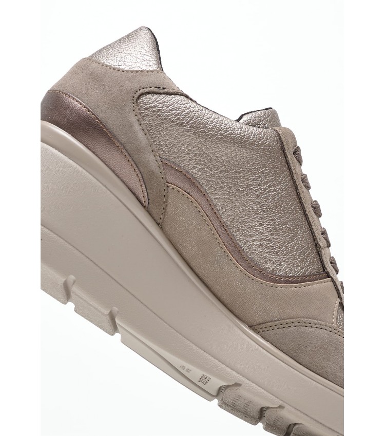 Women Casual Shoes Ilde.Urban Taupe Leather Geox