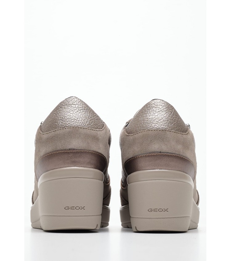 Women Casual Shoes Ilde.Urban Taupe Leather Geox