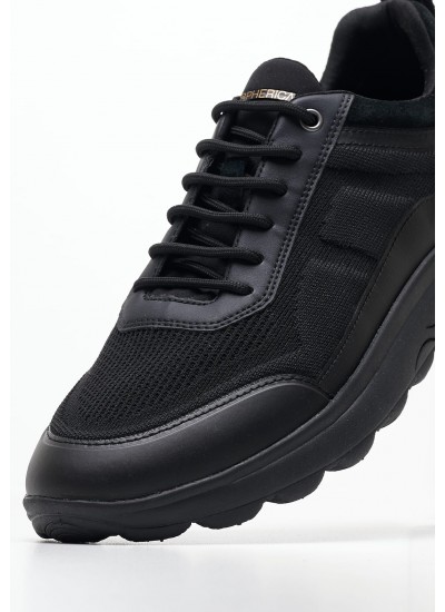 Men Casual Shoes Spherica.Sue Black Leather Geox