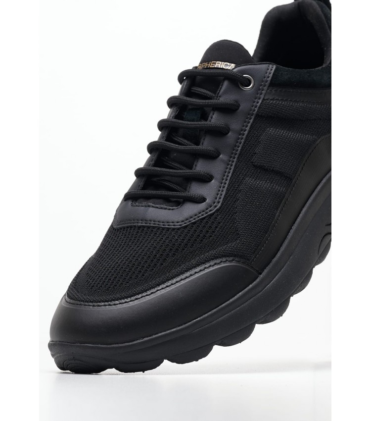 Men Casual Shoes Spherica.Sue Black Leather Geox