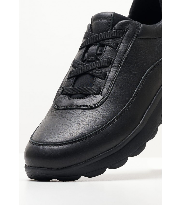 Men Casual Shoes Spherica.Tumbled Black Leather Geox