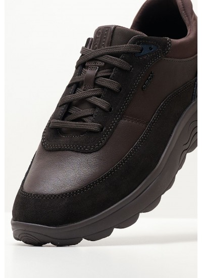 Men Casual Shoes U.Spherica.E Brown Leather Geox