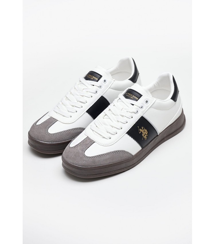 Men Casual Shoes Campy001B White ECOleather U.S. Polo Assn.