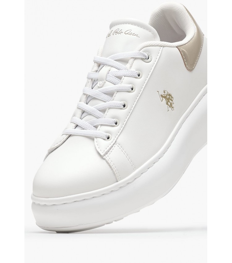 Παιδικά Παπούτσια Casual Meghan003 Άσπρο ECOleather U.S. Polo Assn.