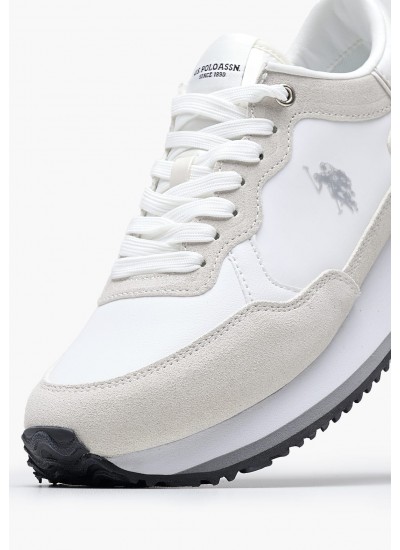 Women Casual Shoes Sacha005A White Buckskin-Fabric U.S. Polo Assn.