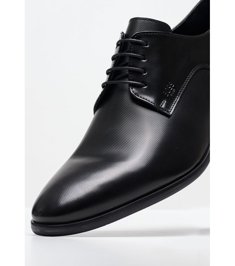 Men Shoes A7513 Black Leather Boss shoes