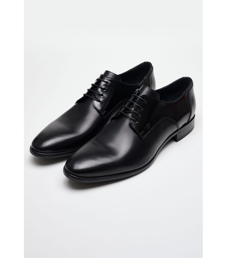 Men Shoes A7513 Black Leather Boss shoes