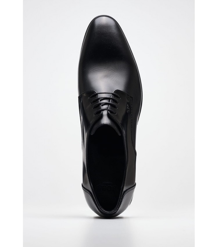 Men Shoes A7513 Black Leather Boss shoes