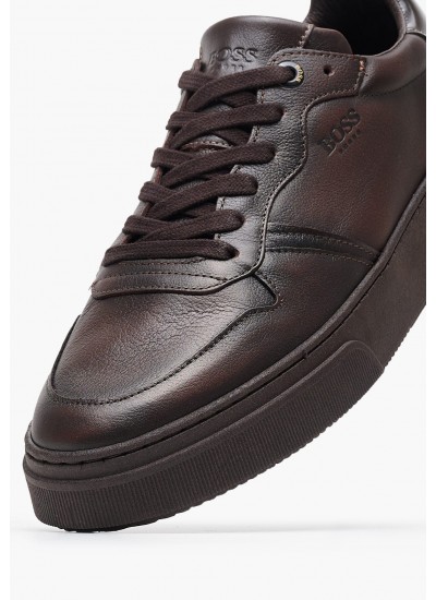 Ανδρικά Παπούτσια Casual AA220 Καφέ Δέρμα Boss shoes