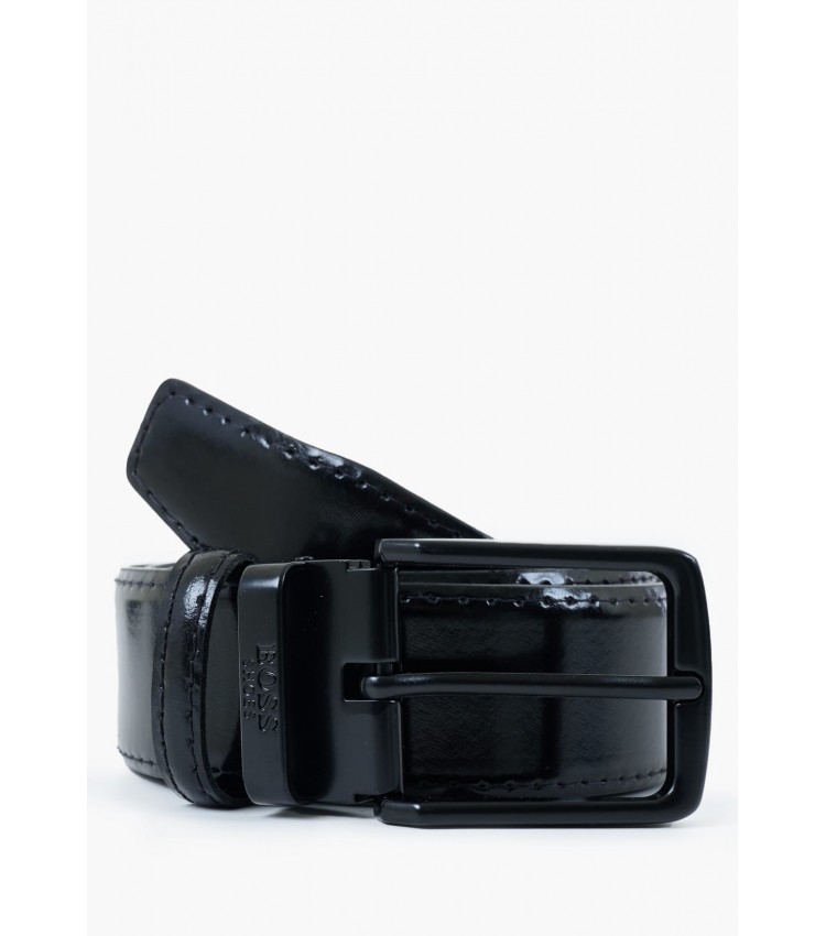 Men Belts AB004.Mt Black Leather Boss shoes