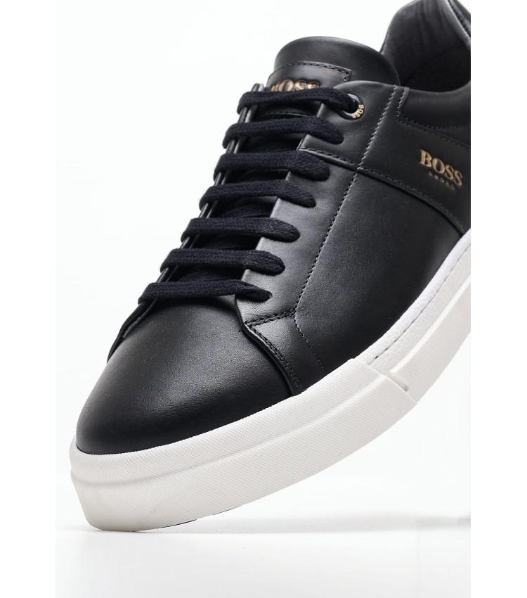 Ανδρικά Παπούτσια Casual AC121 Μαύρο Δέρμα Boss shoes