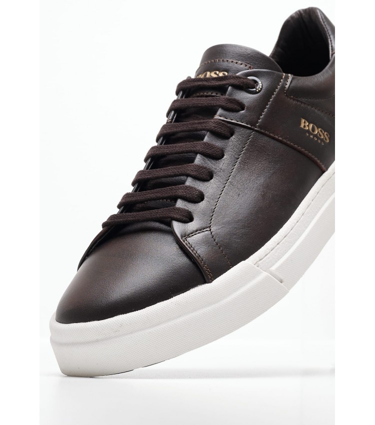 Ανδρικά Παπούτσια Casual AC121 Καφέ Δέρμα Boss shoes