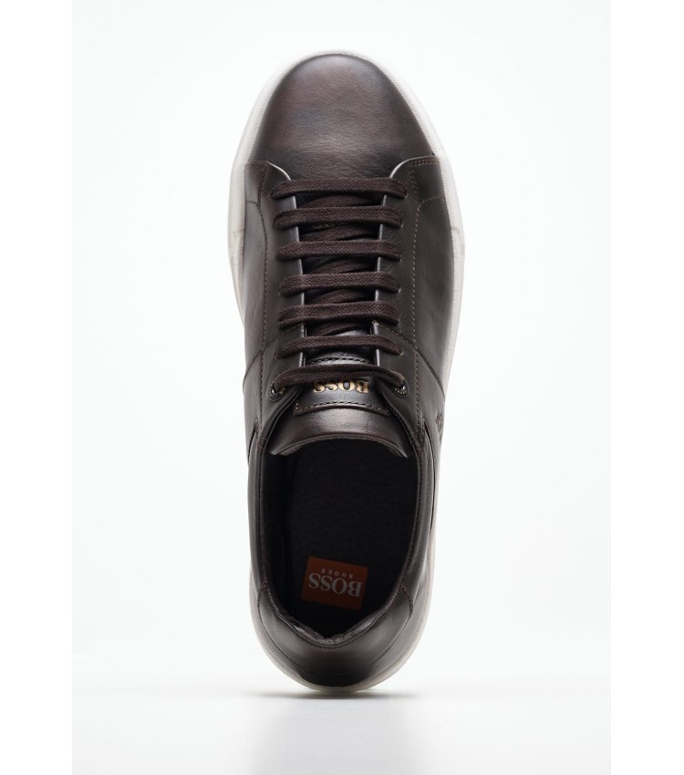 Ανδρικά Παπούτσια Casual AC121 Καφέ Δέρμα Boss shoes