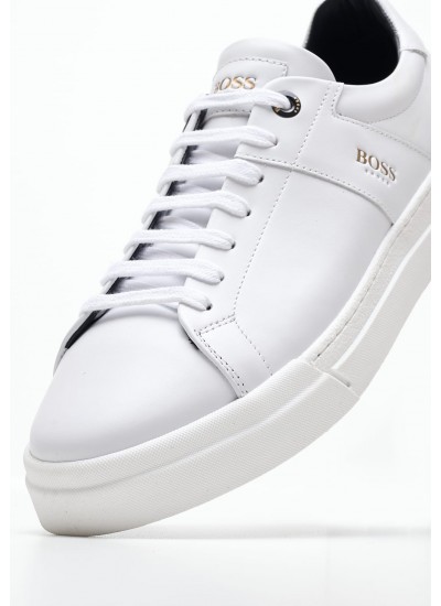 Ανδρικά Παπούτσια Casual AC121 Άσπρο Δέρμα Boss shoes