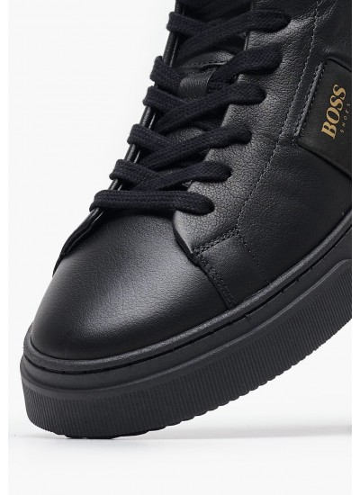 Ανδρικά Μποτάκια AZ520 Μαύρο Δέρμα Boss shoes