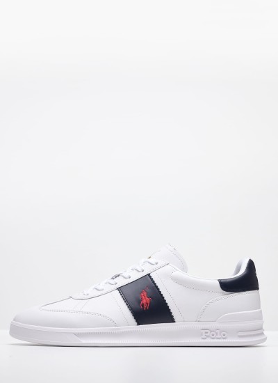 Ανδρικά Παπούτσια Casual Court.Sneaker Μαύρο Δέρμα Ralph Lauren