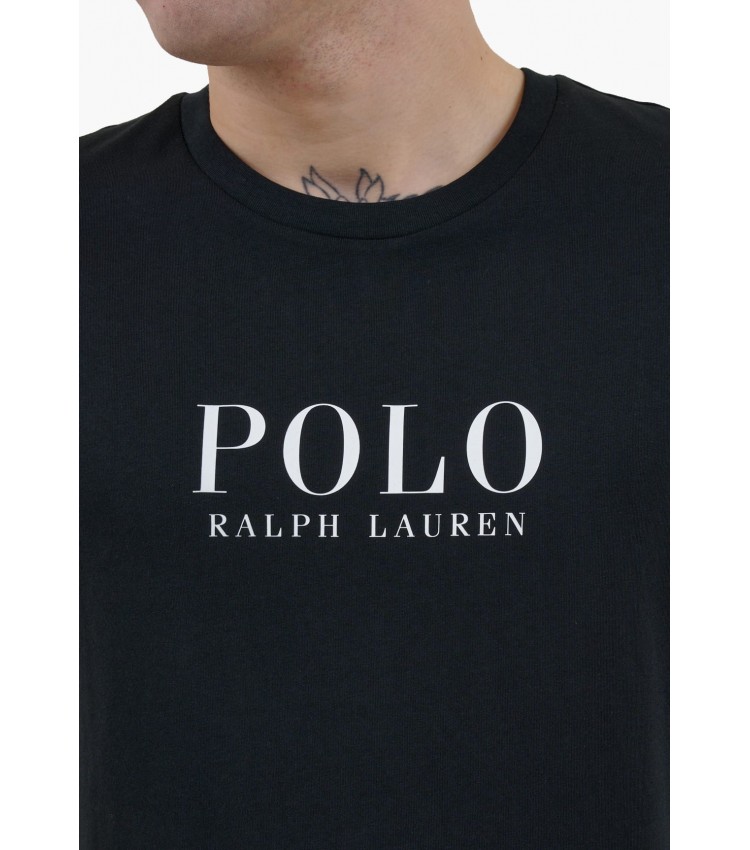 Ανδρικές Μπλούζες Fall.Crew Μαύρο Βαμβάκι Ralph Lauren