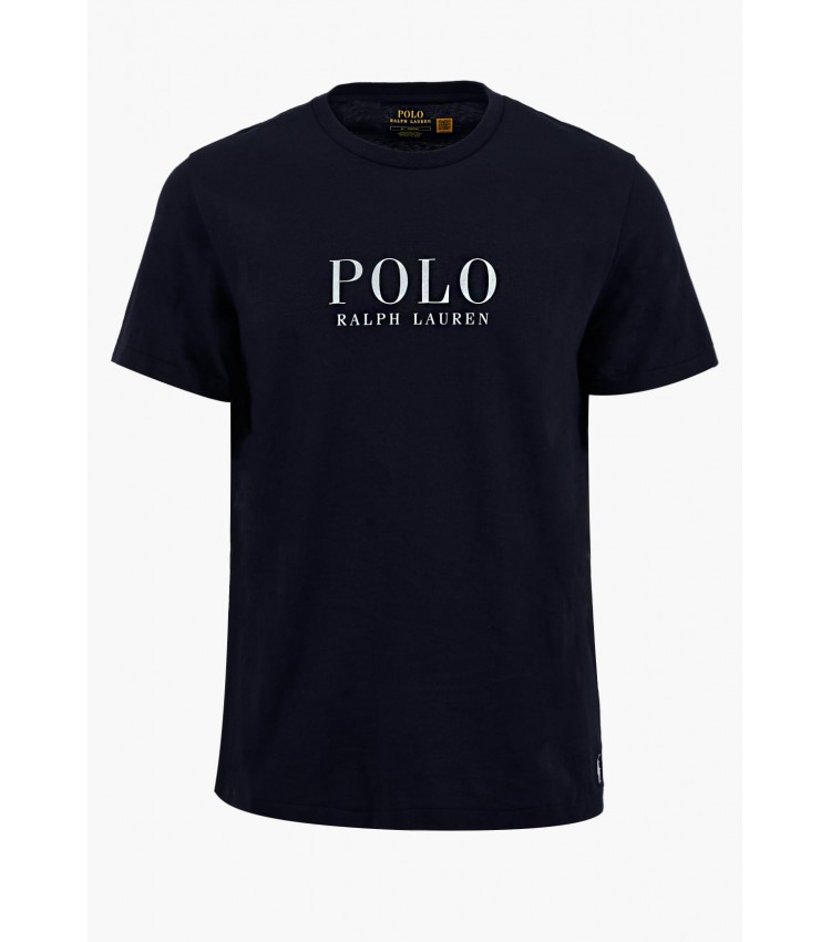 Ανδρικές Μπλούζες Fall.Crew Σκούρο Μπλε Βαμβάκι Ralph Lauren