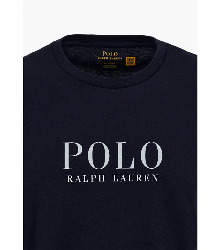 Ανδρικές Μπλούζες Fall.Crew Σκούρο Μπλε Βαμβάκι Ralph Lauren