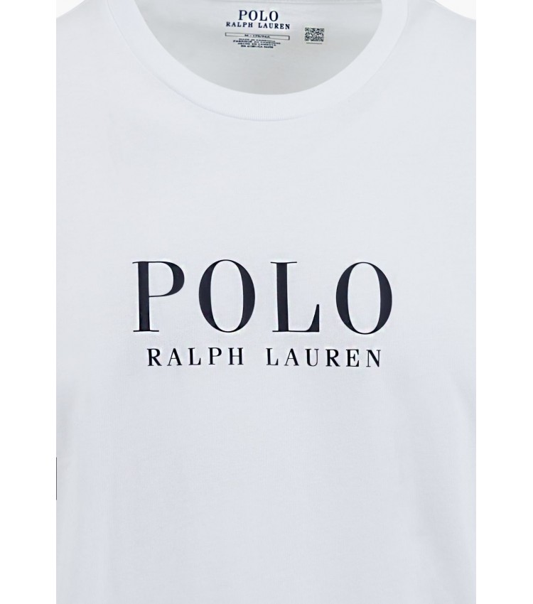 Ανδρικές Μπλούζες Fall.Crew Άσπρο Βαμβάκι Ralph Lauren