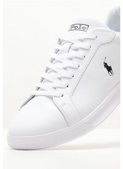 Men Casual Shoes Hrt.Ct24 White Leather Ralph Lauren