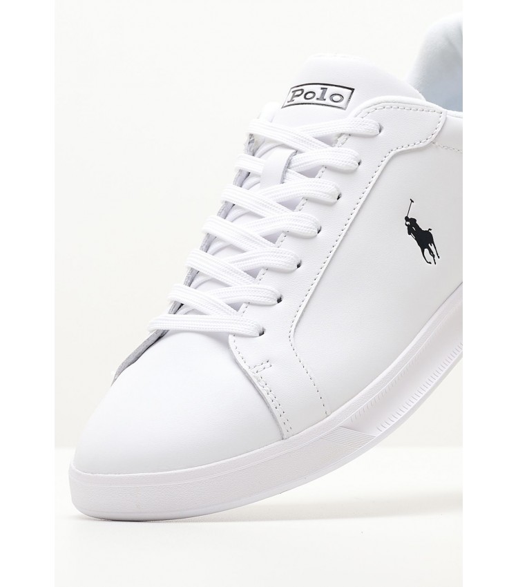 Men Casual Shoes Hrt.Ct24 White Leather Ralph Lauren