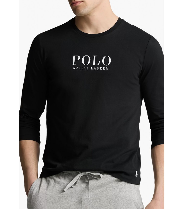 Ανδρικές Μπλούζες Ls.Crew.Top Μαύρο Βαμβάκι Ralph Lauren