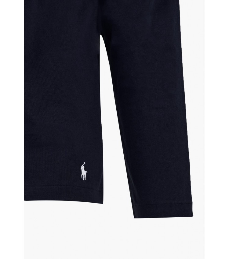 Ανδρικές Μπλούζες Ls.Crew.Top Σκούρο Μπλε Βαμβάκι Ralph Lauren