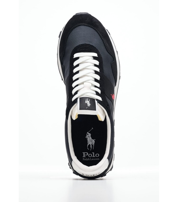 Men Casual Shoes Trail.125 Black Leather Ralph Lauren