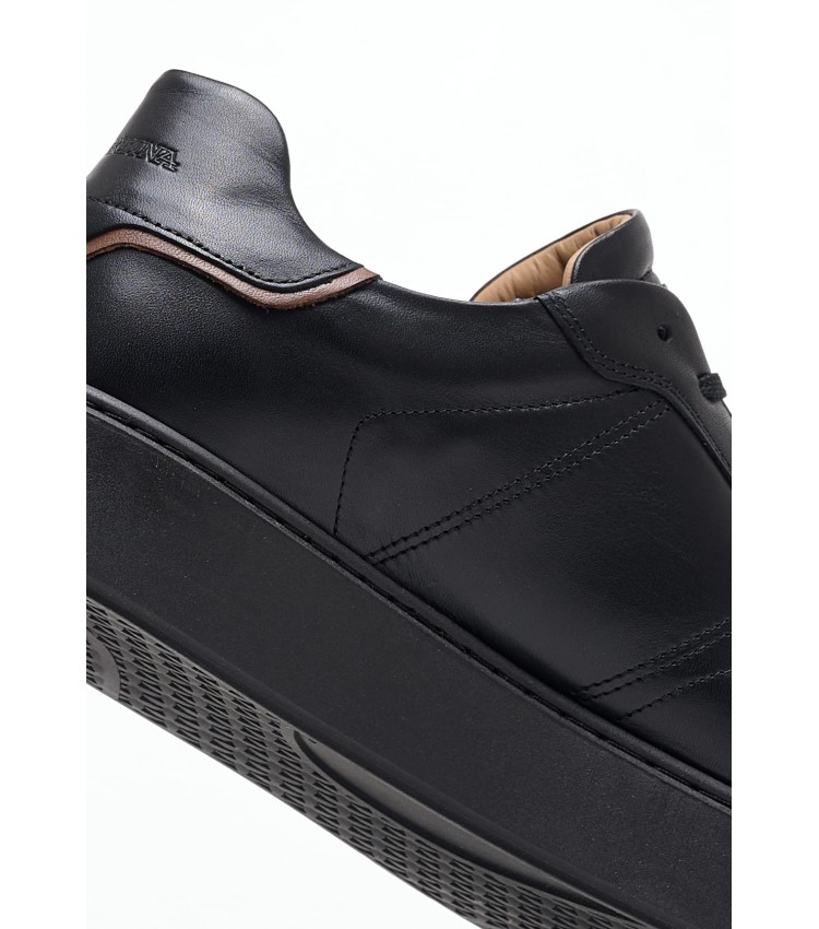 Men Casual Shoes 242001 Black Leather La Martina