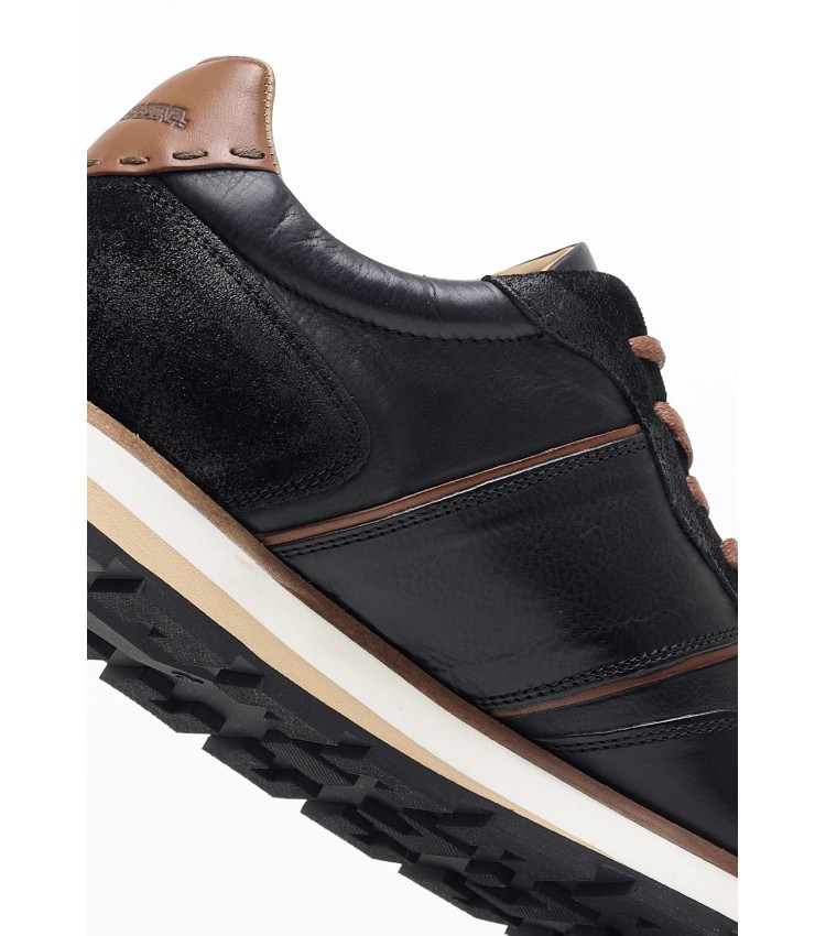 Men Casual Shoes 242071 Black Leather La Martina