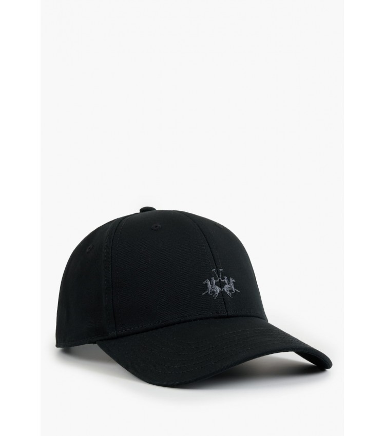 Men's Caps Jockey.Cp Black Cotton La Martina