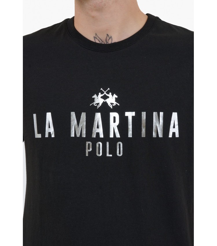 Ανδρικές Μπλούζες Polo.Jersey Μαύρο Βαμβάκι La Martina