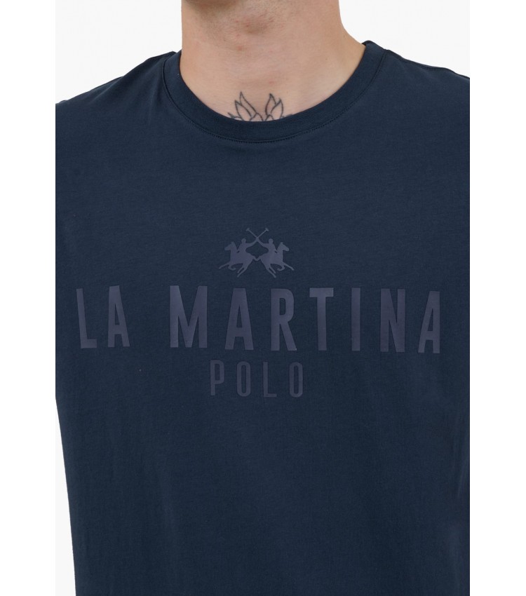 Ανδρικές Μπλούζες Polo.Jersey Σκούρο Μπλε Βαμβάκι La Martina