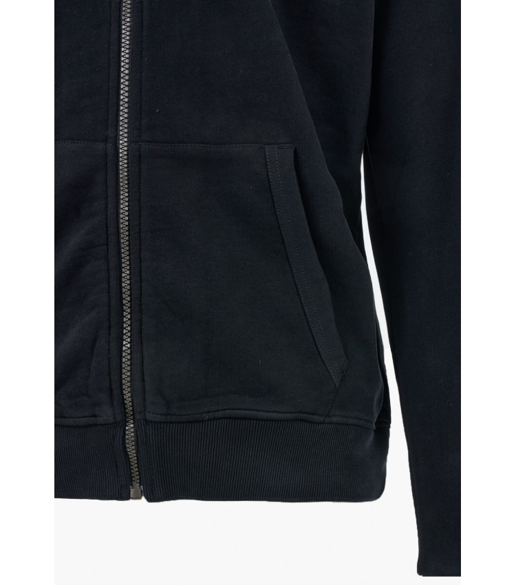 Men Jackets thin Zip.Sweatshirt Black Cotton La Martina